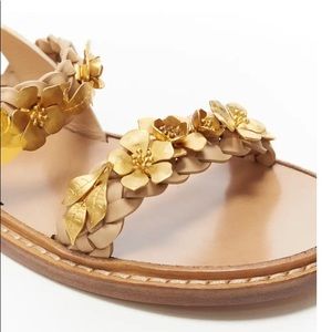 Like New Valentino Braided Leather Sandals w Roses